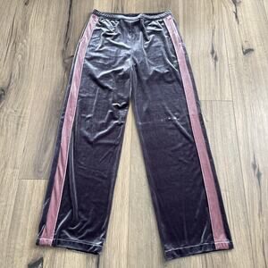 Drifter Womens size Small Havana Track Pant Straight Leg Velvet Pants Mauve EUC